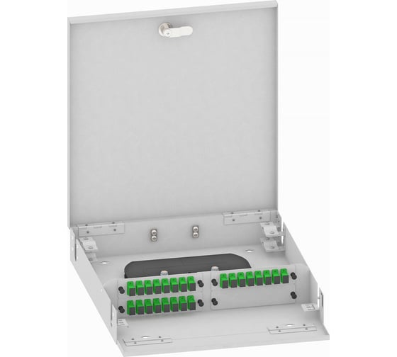 Изображение товара Оптический кросс TopLAN настенный, одномодовый укомплектованный КРН-Top-24SC/A-OS2-GY