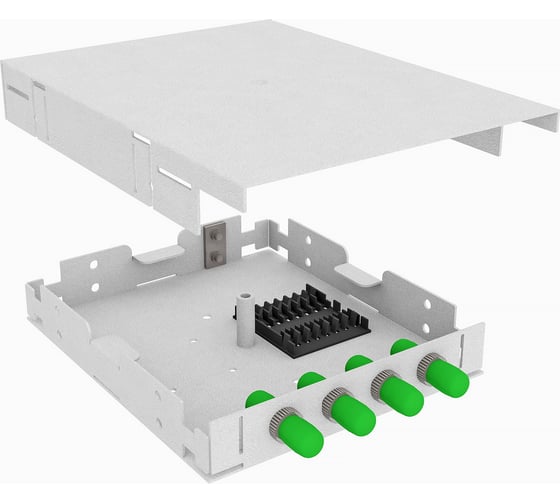 Изображение товара Оптический кросс TopLAN настенный, одномодовый укомплектованный КРНМ-Top-04ST/A-OS2-GY
