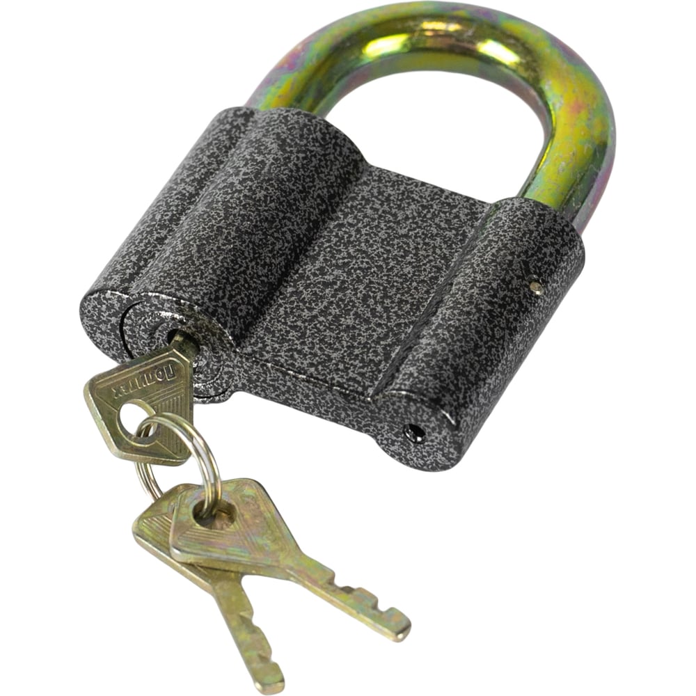 Изображение товара Навесной замок Политех Бункер-2 70 мм цилиндровый стальной серый