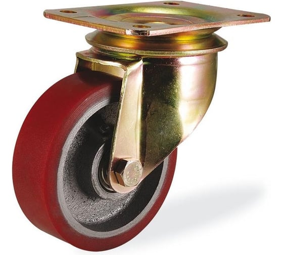 Изображение товара Большегрузная поворотная колесная опора с площадкой, с тормозом KAMA K-4102-DOR-100