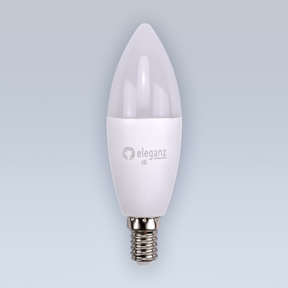 Изображение товара Светодиодная лампа ELEGANZ Е14 Свеча матовая 9W теплая 3000К 220V, 1шт EL-0080