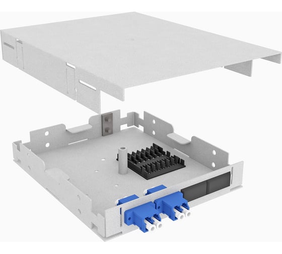 Изображение товара Оптический кросс TopLAN настенный, одномодовый укомплектованный КРНМ-Top-04LC/U-OS2-GY