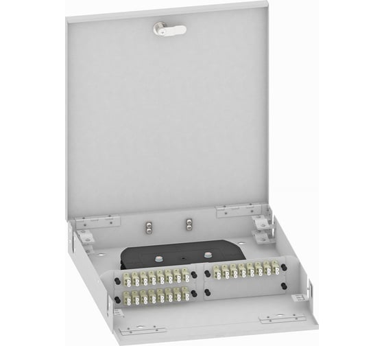 Изображение товара Оптический кросс TopLAN настенный, многомодовый, укомплектованный, КРН-Top-48LC/P-OM2-GY