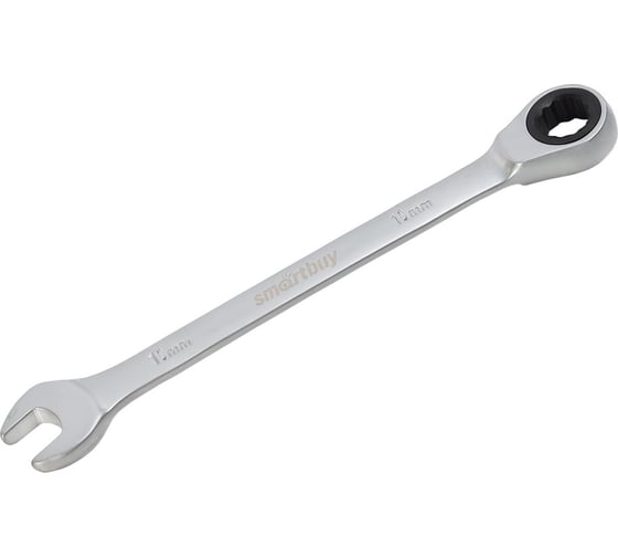Изображение товара Ключ комбинированный с трещоткой Smartbuy на 10 мм, хромированный, 40X, tools/300 SBT-RWS-10p1