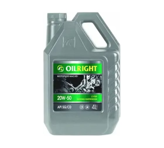 Изображение товара Моторное масло OILRIGHT ч/с Супер SAE 20W50 API SG/CD 4 л 2982