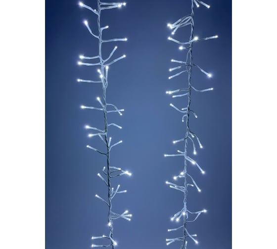 Изображение товара Гирлянда ЭРА ENIN WC LED Мишура 3,9 м белый провод, холодный свет, 220V 24/576 Б0047971