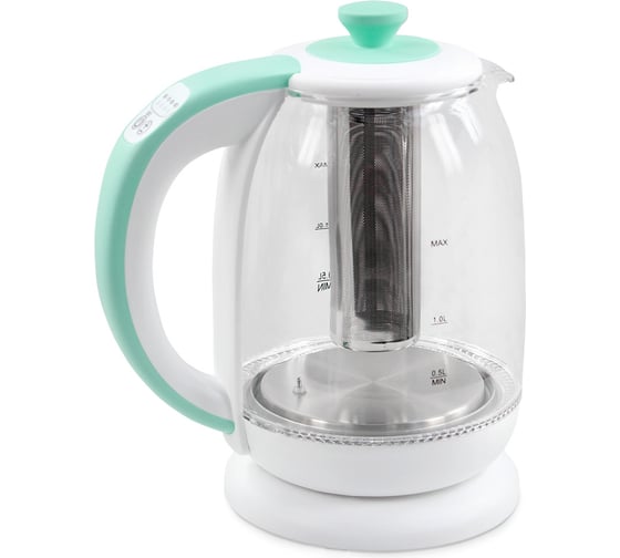 Изображение товара Чайник стеклянный MARTA MT-4622 белый/ментол 39308