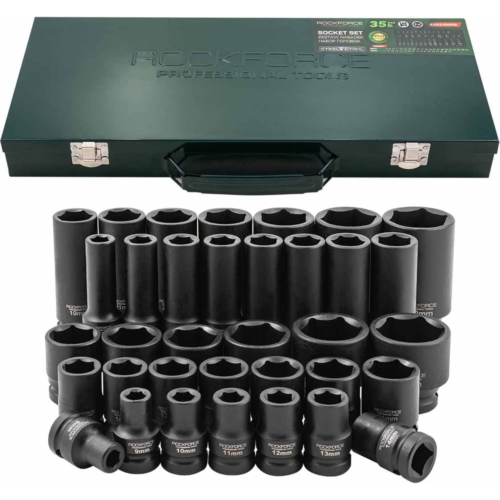 Изображение товара Набор головок 35 предметов Rockforce RF-4353-5MPB для ремонта и монтажных работ