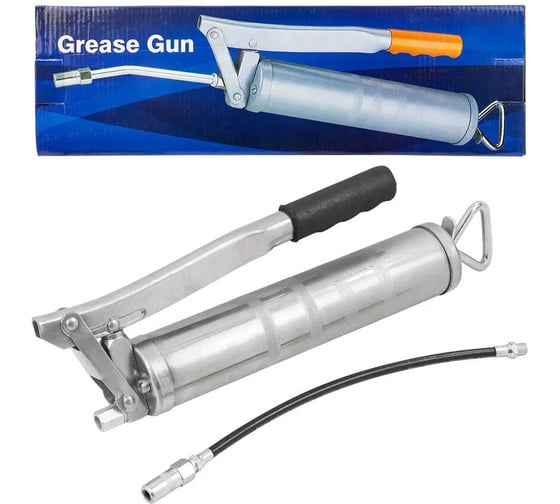 Изображение товара Ручной шприц для нагнетания густой смазки Forcekraft с гибким шлангом, объем 450 мл, длина шланга 300 мм FK-20450(59310)