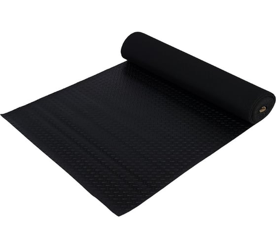 Изображение товара Рифленый коврик-дорожка VORTEX ПВХ 2мм 0,9x10м, против скольжения, черный 22334