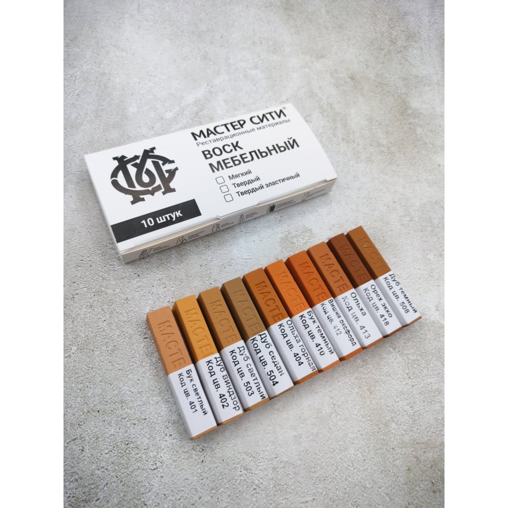 Изображение товара Воск для мебели Мастер Сити твердый 10 цветов для внутренних работ