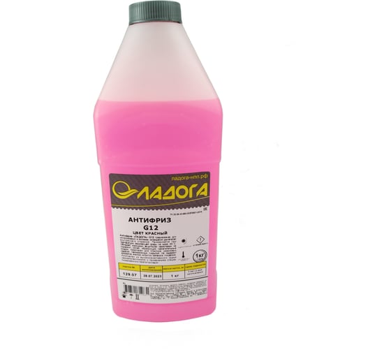 Изображение товара Антифриз ЛАДОГА G12 красный автомобильный для газовых котлов и систем отопления (канистра 1кг) LOJ_AG12_1