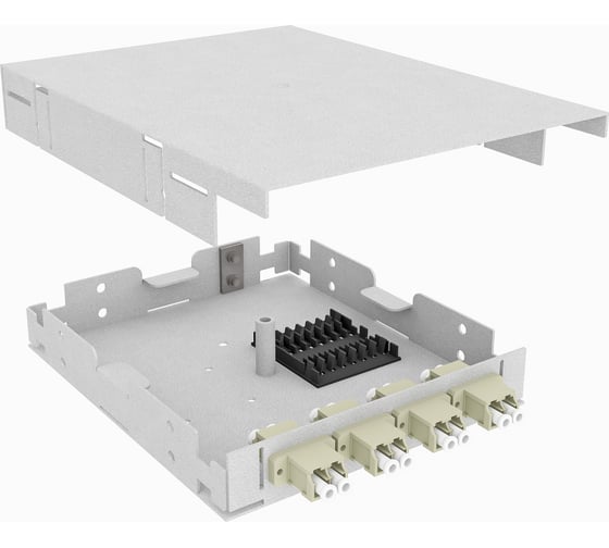 Изображение товара Оптический кросс TopLAN настенный, многомодовый, укомплектованный, КРНМ-Top-08LC/P-OM2-GY