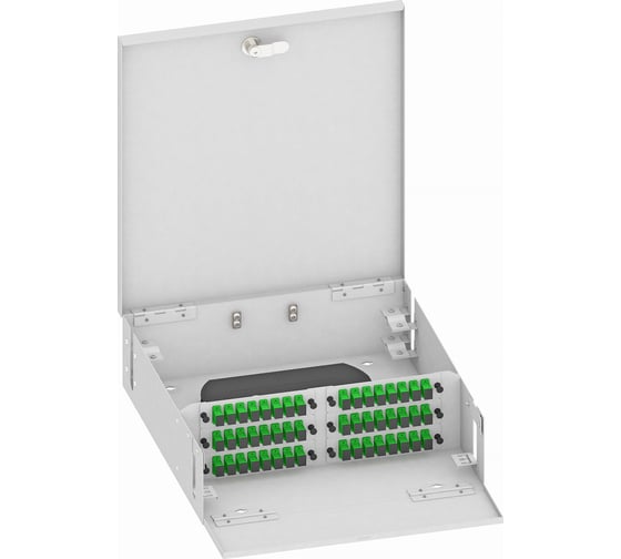 Изображение товара Оптический кросс TopLAN настенный, одномодовый укомплектованный КРН-Top-48SC/A-OS2-GY