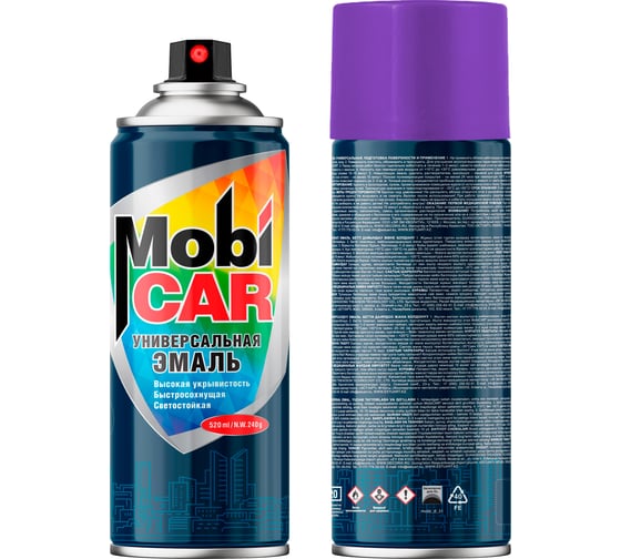 Изображение товара Аэрозольная эмаль универсальная Mobicar 520 мл, RAL 4008, сигнальный фиолетовый глянцевый 0505-4008 MC