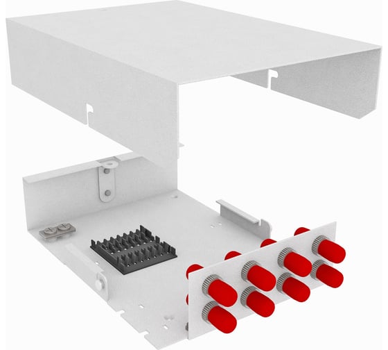 Изображение товара Оптический кросс TopLAN настенный, одномодовый укомплектованный КРНМ-Top-08ST/U-OS2-GY