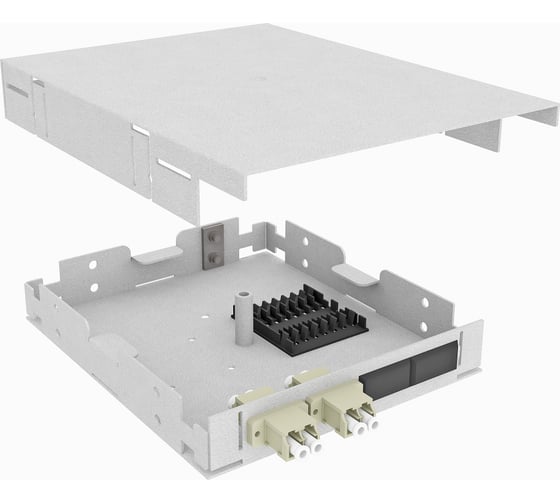 Изображение товара Оптический кросс TopLAN настенный, многомодовый укомплектованный КРНМ-Top-04LC/U-OM2-GY