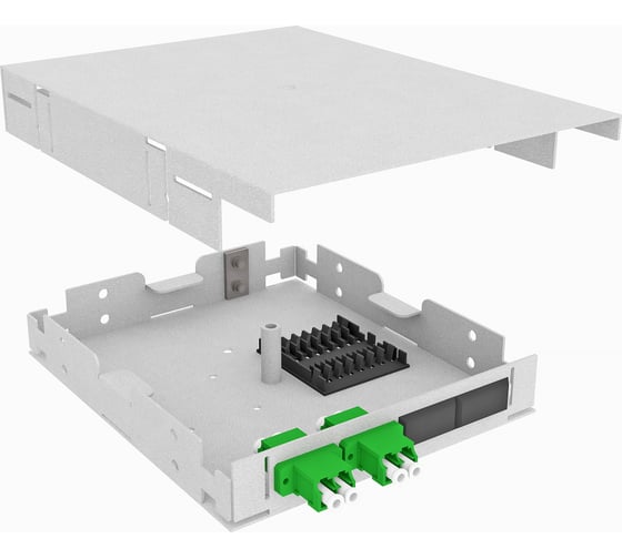 Изображение товара Оптический кросс TopLAN настенный, одномодовый укомплектованный КРНМ-Top-04LC/A-OS2-GY