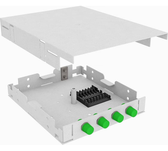 Изображение товара Оптический кросс TopLAN настенный, одномодовый укомплектованный КРНМ-Top-04FC/A-OS2-GY
