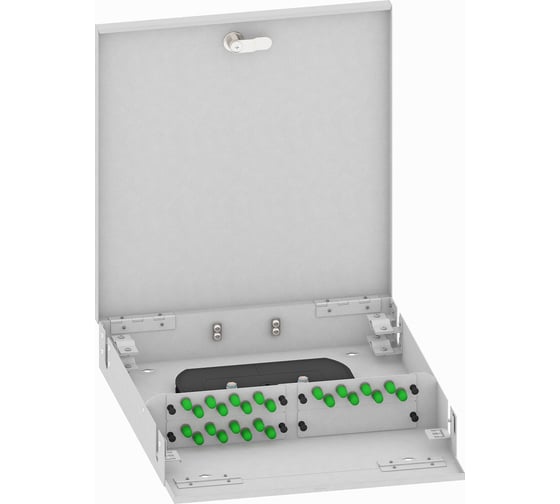 Изображение товара Оптический кросс TopLAN настенный, одномодовый укомплектованный КРН-Top-24ST/A-OS2-GY