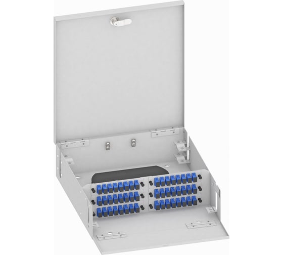 Изображение товара Оптический кросс TopLAN настенный, одномодовый укомплектованный КРН-Top-48SC/U-OS2-GY