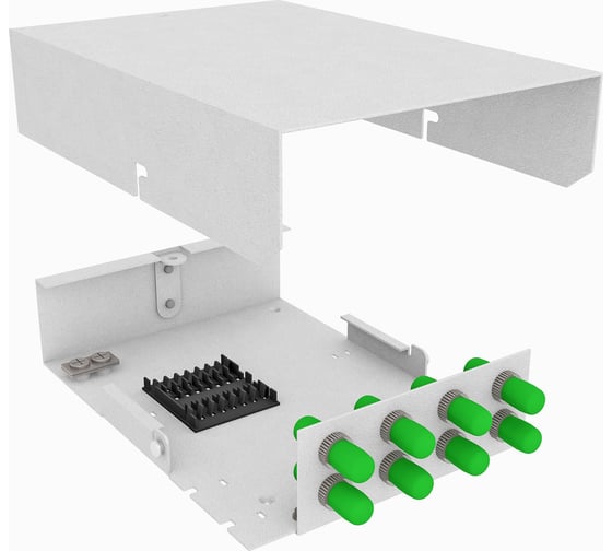 Изображение товара Оптический кросс TopLAN настенный, одномодовый укомплектованный КРНМ-Top-08ST/A-OS2-GY