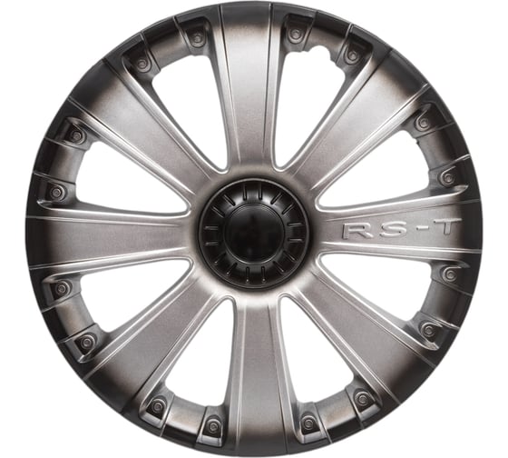 Изображение товара Декоративный колпак Lion RS-T серебристо-черный (пруж.) 13" (2) (8) AK1369