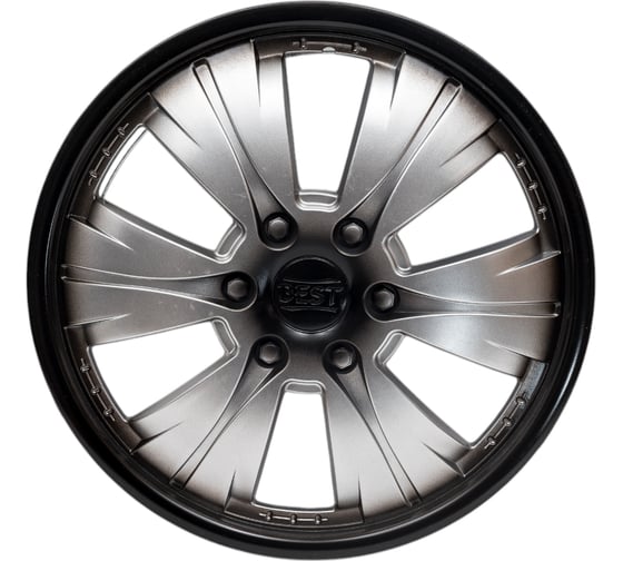 Изображение товара Декоративный колпак Lion БЕСТ серебристо-черный (пруж.) 14" (2) (8) AK1406