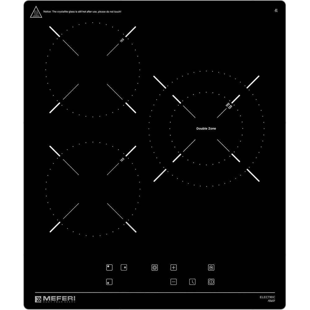 Изображение товара Электрическая варочная панель MEFERI MEH453BK POWER 3 конфорки сенсорное управление