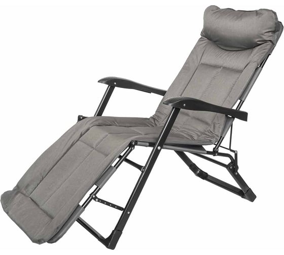 Изображение товара Шезлонг складной WMC TOOLS на мягкой основе, темно-серый, макс. нагрузка 200 кг WMC-FG-HY-8000DGR(59256)