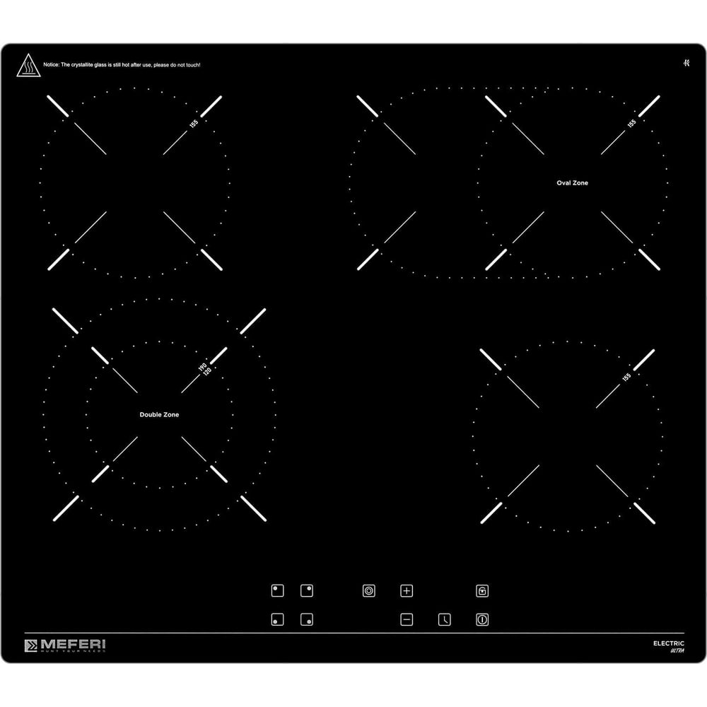 Изображение товара Электрическая варочная панель MEFERI MEH604BK ULTRA, 4 конфорки, сенсорное управление, стеклокерами