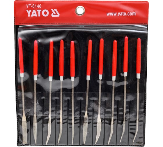 Изображение товара Алмазные надфили YATO в наборе 3x140x30мм 10 предметов YT-6146