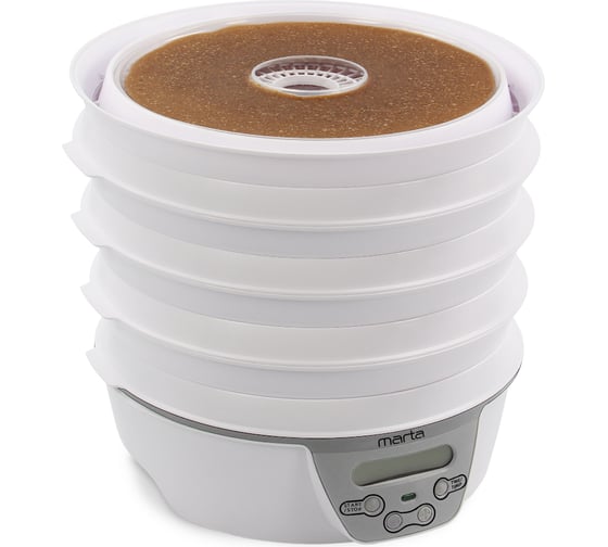 Изображение товара Сушилка для овощей и фруктов MARTA MT-FD1888C 14 поддонов: 8+3 для ягод+3 для пастилы, белый 38561