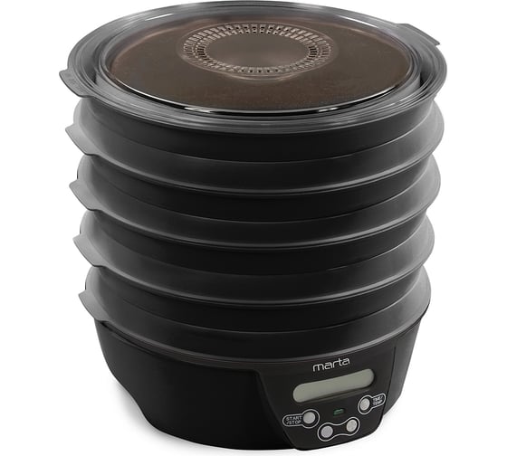 Изображение товара Сушилка для овощей и фруктов MARTA MT-FD1888D 16 поддонов: 10+3 для ягод+3 для пастилы, черный 38564