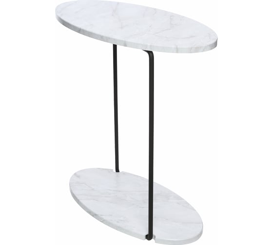 Изображение товара Журнальный столик Callisto mobili в стиле лофт Светлый мрамор/черный М037.1А70