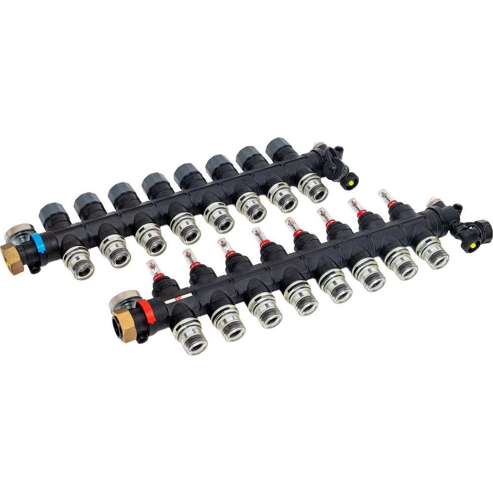 Изображение товара Коллекторная группа FV-PLAST полимер 8 выходов с расходомерами и воздухоотводчиками