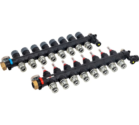 Изображение товара Коллекторная группа FV-PLAST полимер 1хPUSH-16 8 выходов, с расходомерами, воздухоотводчиками AA906002108