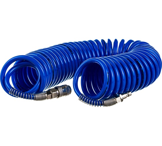 Изображение товара Шланг спиральный полиуретановый с быстроразъемными соединениями (10 м; 6.5х10 мм; 15 бар) INTERTOOL PT-1711