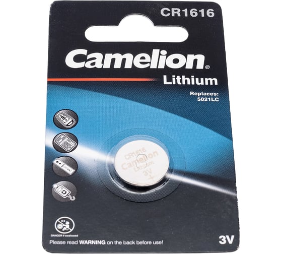 Изображение товара Литиевая батарейка Camelion CR1616 BL-1, 3V 3070