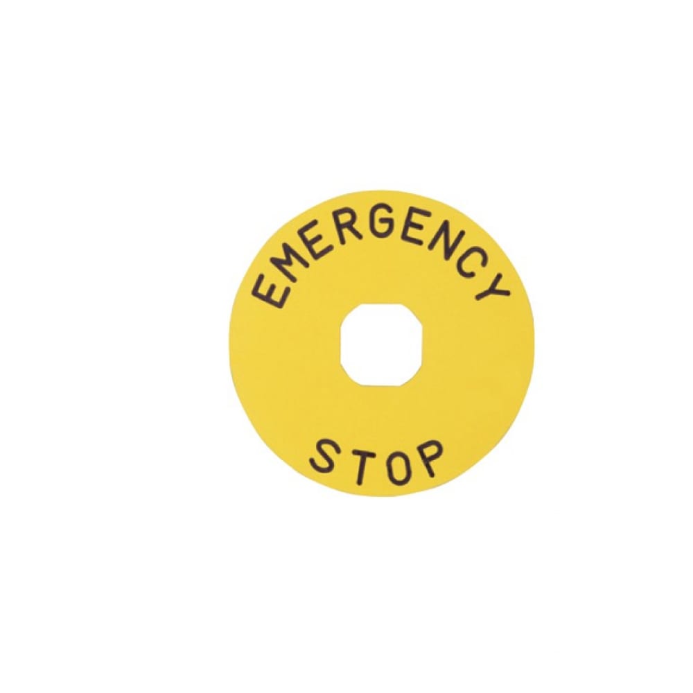 фото Табличка аварийной кнопки emas алюминиевая ф90мм, металл. bet90a