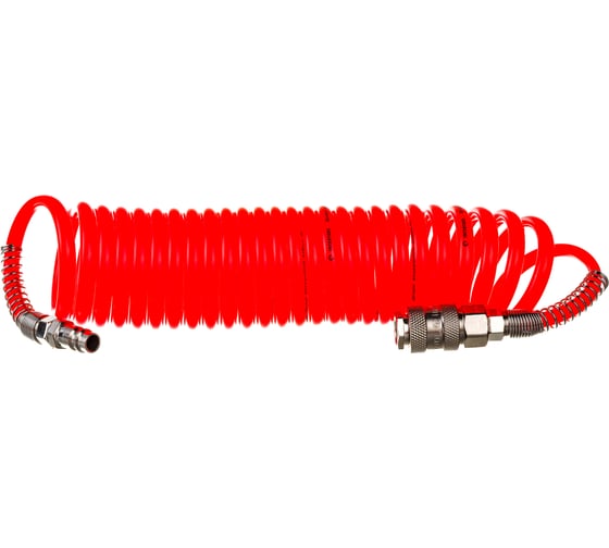 Изображение товара Шланг спиральный с быстроразъемными соединениями (5 м; 6x8 мм; 15 бар; ПВХ) INTERTOOL PT-1703