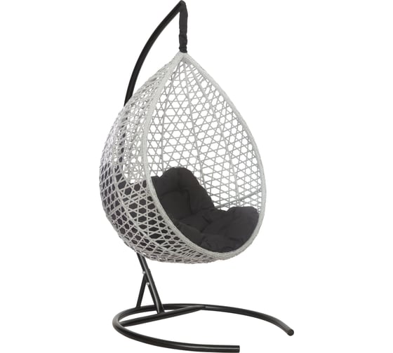 Изображение товара Подвесное кресло-кокон Лаура Montblanc серый + каркас, подушка чёрная MONB 505