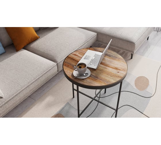 Изображение товара Журнальный столик Callisto mobili круглый высокий Дуб бомонт лофт М011.2А52