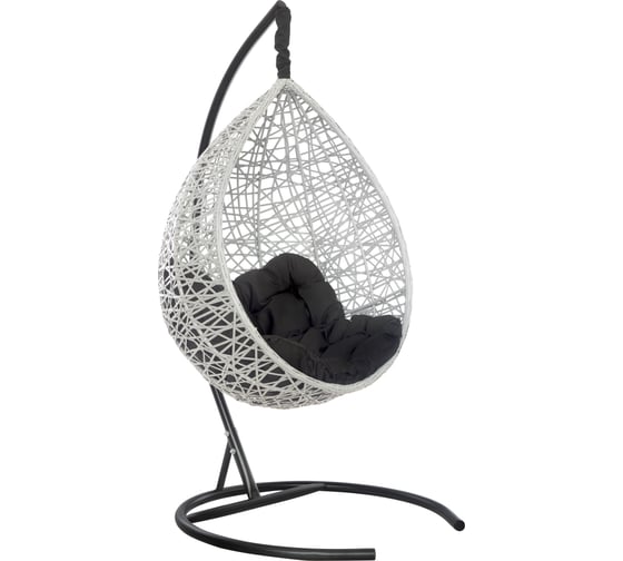 Изображение товара Подвесное кресло Лаура VALENCIA серый +каркас, подушка чёрная VLC-505