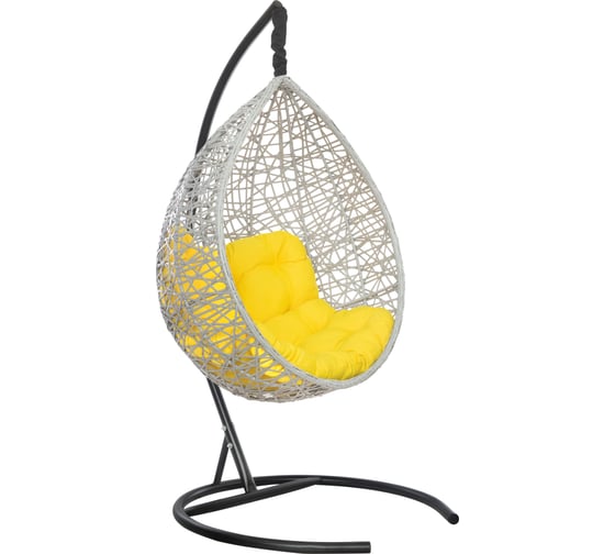 Изображение товара Подвесное кресло Лаура VALENCIA серый +каркас, подушка жёлтая VLC-508