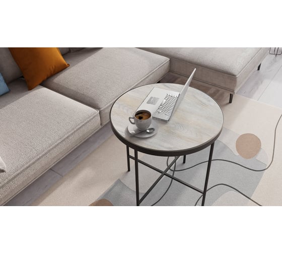 Изображение товара Журнальный столик Callisto mobili круглый высокий Дуб мадейра топаз М011.2А54