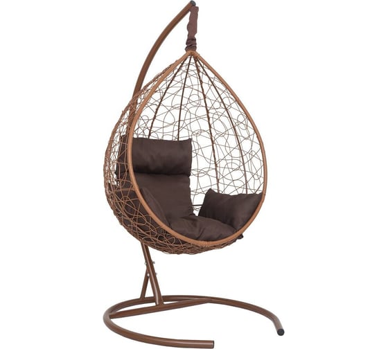 Изображение товара Подвесное кресло-кокон Лаура SEVILLA горячий шоколад + каркас, подушка коричневая. SEV-1-402