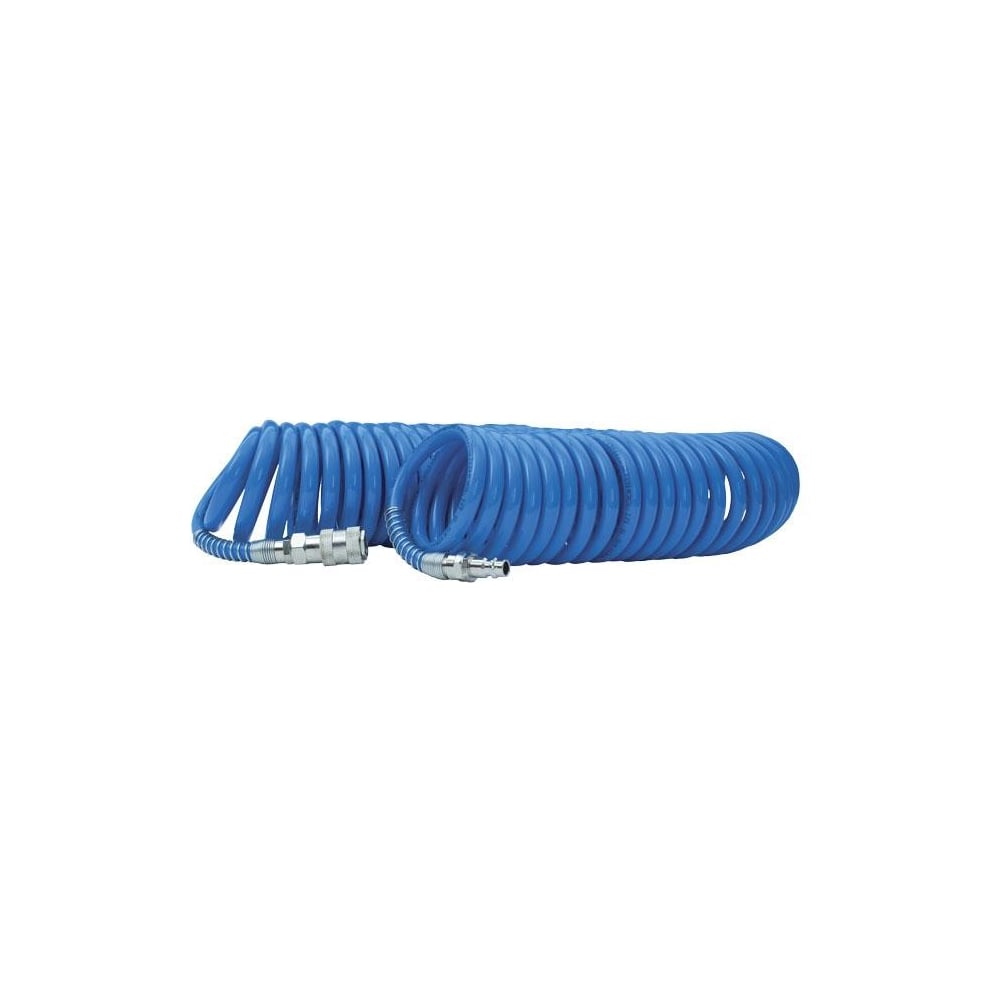 Спиральный шланг INTERTOOL шланг спиральный с быстросъемными соединениями 8х12 мм 15м полиуритановый pegas