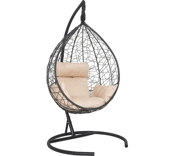 Изображение товара Подвесное кресло-кокон Лаура SEVILLA черный + каркас, подушка бежевая SEV-1-101