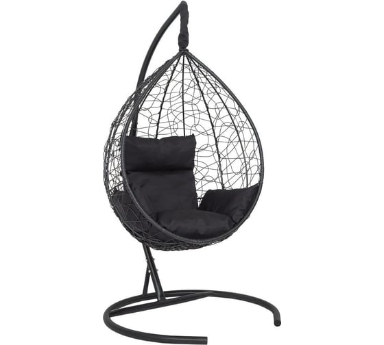 Изображение товара Подвесное кресло-кокон Лаура SEVILLA черный + каркас, подушка черная SEV-1-105